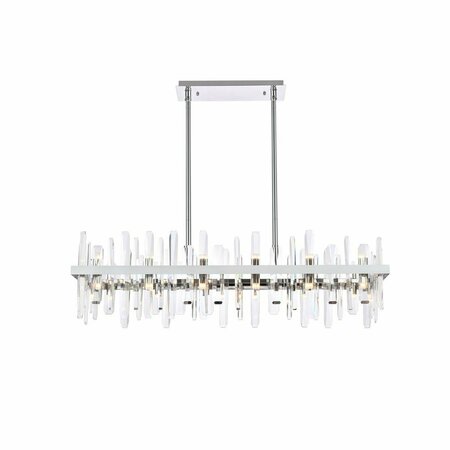 ELEGANT LIGHTING Elegant Lighting  42 in. Serena Crystal Rectangle Chandelier, Chrome 2200G42C